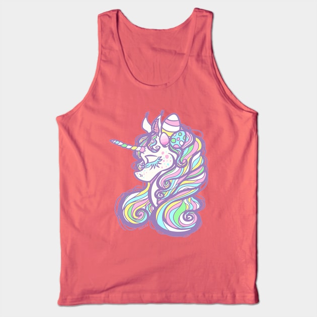 Easter Unicorn Tank Top by Jan Grackle